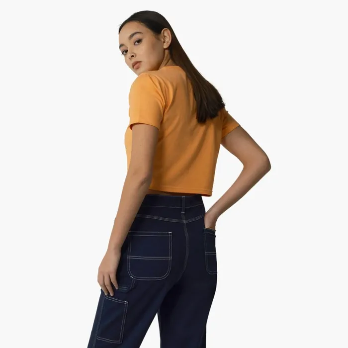 Dickies TShirts Women039s Maple Valley Cropped TShirt Papaya W Cloud Stitching Papaya W Cloud Stitching ycs 8211 Women Dickies TShirts Women039s Maple Valley Cropped TShirt Papaya W Cloud Stitching Papaya W Cloud Stitching ycs 8211 Women