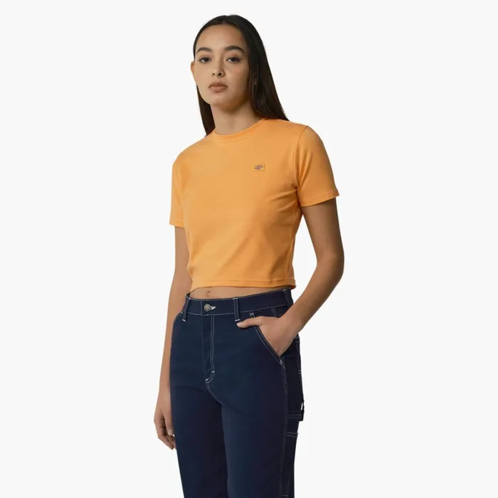 Dickies TShirts Women039s Maple Valley Cropped TShirt Papaya W Cloud Stitching Papaya W Cloud Stitching ycs 8211 Women Dickies TShirts Women039s Maple Valley Cropped TShirt Papaya W Cloud Stitching Papaya W Cloud Stitching ycs 8211 Women