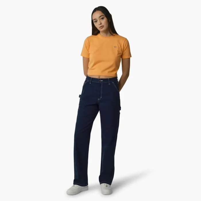 Dickies TShirts Women039s Maple Valley Cropped TShirt Papaya W Cloud Stitching Papaya W Cloud Stitching ycs 8211 Women Dickies TShirts Women039s Maple Valley Cropped TShirt Papaya W Cloud Stitching Papaya W Cloud Stitching ycs 8211 Women