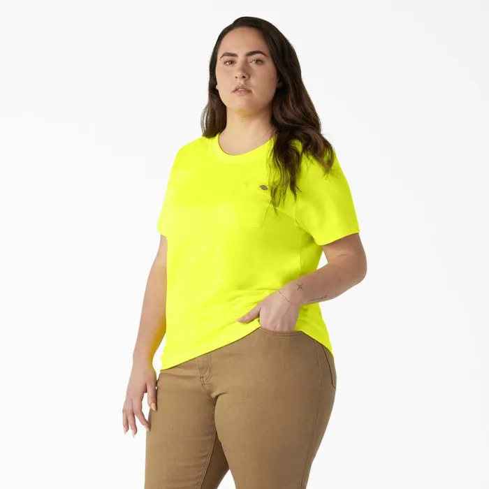 Dickies TShirts Women039s Plus Heavyweight Short Sleeve Pocket TShirt Bright Yellow Bright Yellow bwd 8211 Women Dickies TShirts Women039s Plus Heavyweight Short Sleeve Pocket TShirt Bright Yellow Bright Yellow bwd 8211 Women