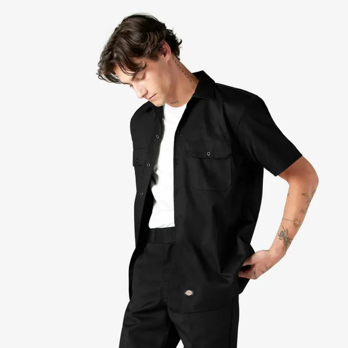 Dickies Work Shirts Short Sleeve Work Shirt Black Black bk 8211 Men Dickies Work Shirts Short Sleeve Work Shirt Black Black bk 8211 Men