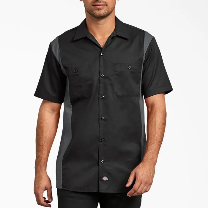 Dickies Work Shirts TwoTone Short Sleeve Work Shirt Black Dark Gray Tone Black Dark Gray Tone bkch 8211 Men Dickies Work Shirts TwoTone Short Sleeve Work Shirt Black Dark Gray Tone Black Dark Gray Tone bkch 8211 Men