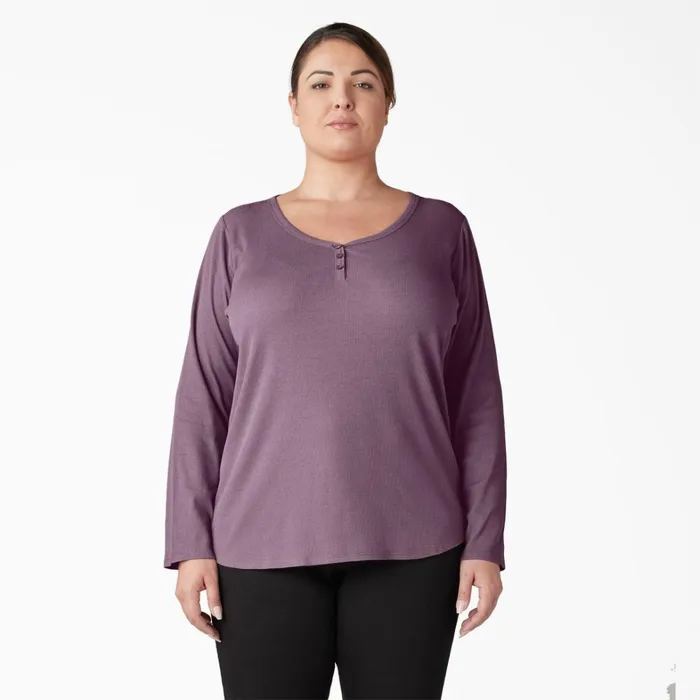 Dickies Work Tops Women039s Plus Henley Long Sleeve Shirt Grapeade Grapeade gsd 8211 Women Dickies Work Tops Women039s Plus Henley Long Sleeve Shirt Grapeade Grapeade gsd 8211 Women