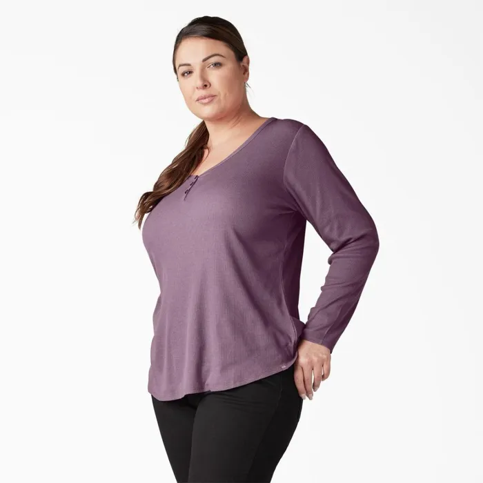 Dickies Work Tops Women039s Plus Henley Long Sleeve Shirt Grapeade Grapeade gsd 8211 Women Dickies Work Tops Women039s Plus Henley Long Sleeve Shirt Grapeade Grapeade gsd 8211 Women