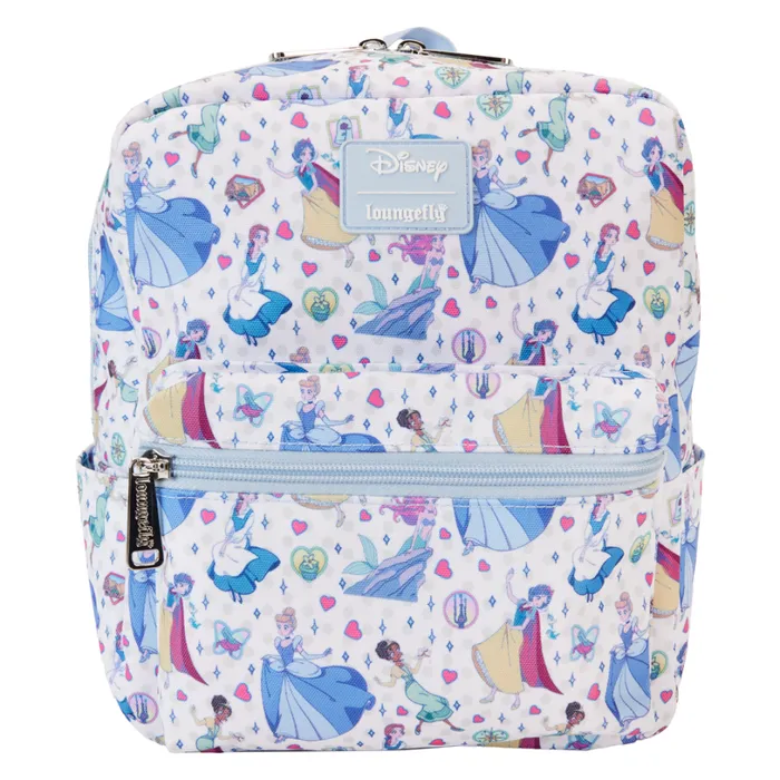 Disney Princess Manga Style AllOver Print Nylon Square Mini Backpack Unisex Loungefly Backpacks