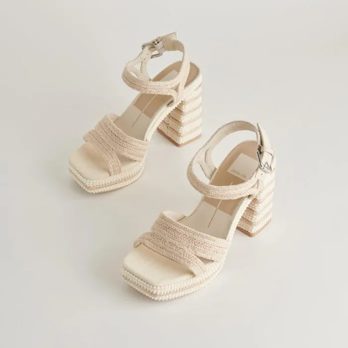 Dolce Vita Anira Pearl Heels Ivory Pearls Women Heels