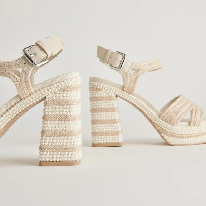 Dolce Vita Anira Pearl Heels Ivory Pearls Women Heels