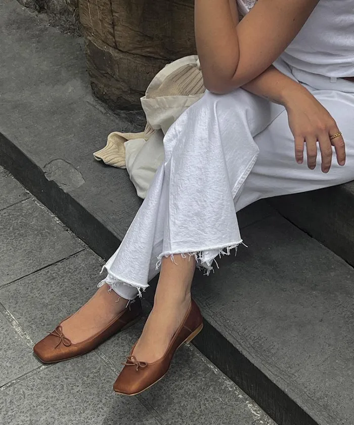 Dolce Vita Anisa Ballet Flats Copper Metallic Suede Women Flats and Loafers
