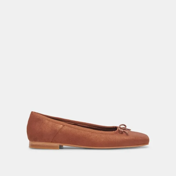 Dolce Vita Anisa Ballet Flats Copper Metallic Suede Women Flats and Loafers