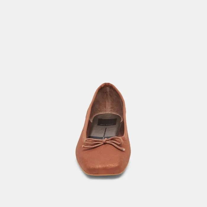 Dolce Vita Anisa Ballet Flats Copper Metallic Suede Women Flats and Loafers