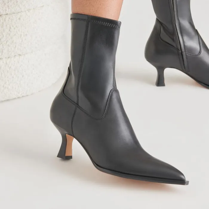 Dolce Vita Arya Wide Calf Boots Black Leather Women Boots and Booties