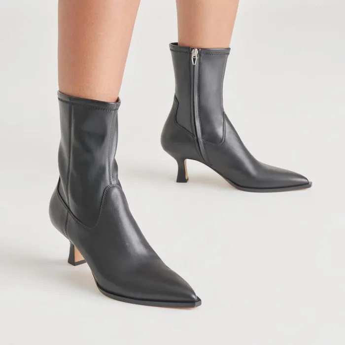 Dolce Vita Arya Wide Calf Boots Black Leather Women Boots and Booties