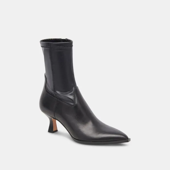 Dolce Vita Arya Wide Calf Boots Black Leather Women Boots and Booties