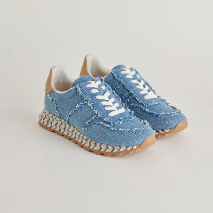 Dolce Vita Ayita Fray Sneakers Blue Denim Women Sneakers