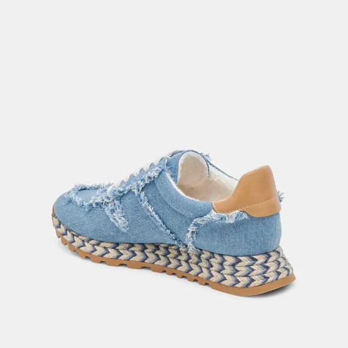 Dolce Vita Ayita Fray Sneakers Blue Denim Women Sneakers