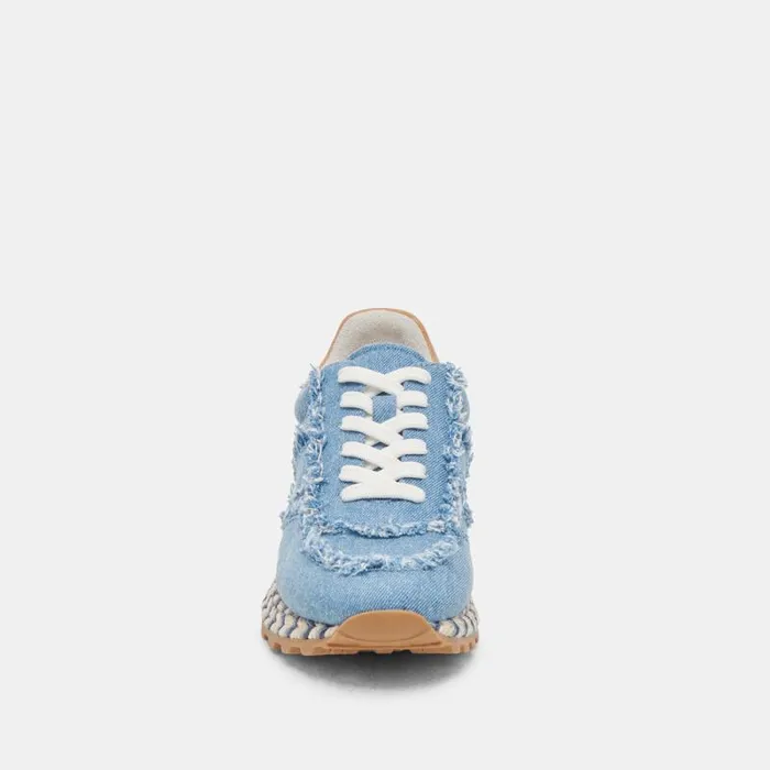 Dolce Vita Ayita Fray Sneakers Blue Denim Women Sneakers