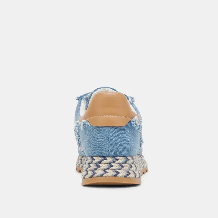 Dolce Vita Ayita Fray Sneakers Blue Denim Women Sneakers