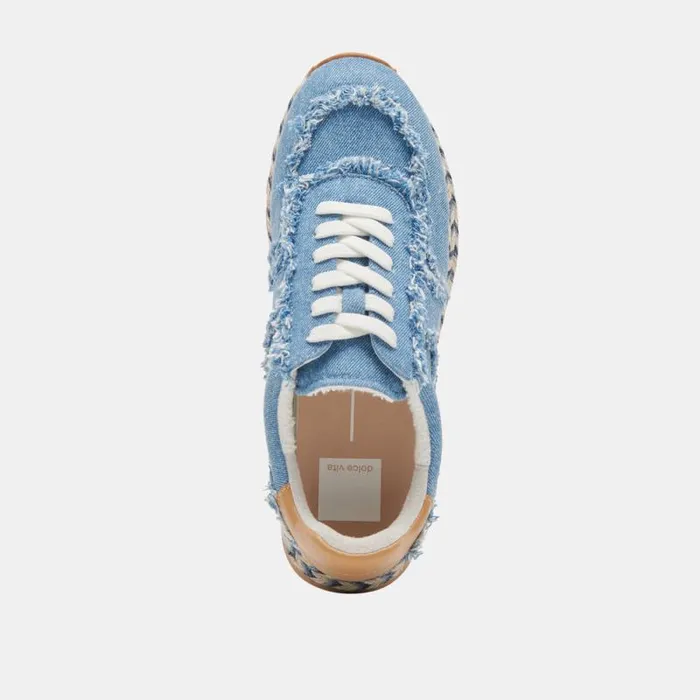 Dolce Vita Ayita Fray Sneakers Blue Denim Women Sneakers