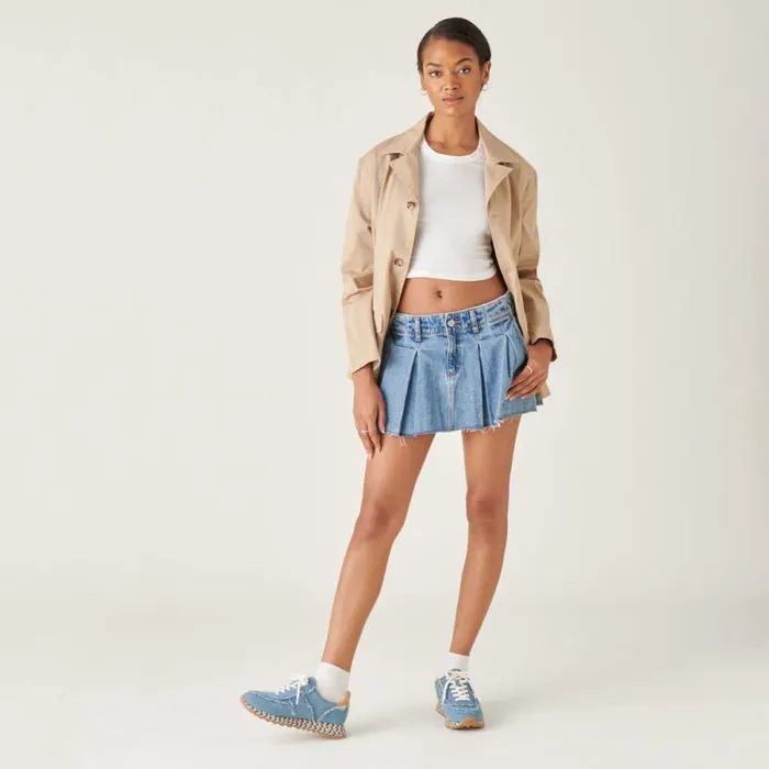 Dolce Vita Ayita Fray Sneakers Blue Denim Women Sneakers