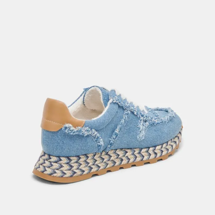 Dolce Vita Ayita Fray Sneakers Blue Denim Women Sneakers