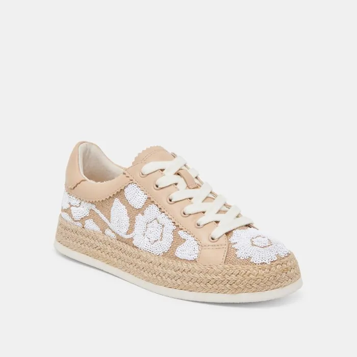 Dolce Vita Azalia Sneakers Natural Multi Floral Sequin Women Sneakers