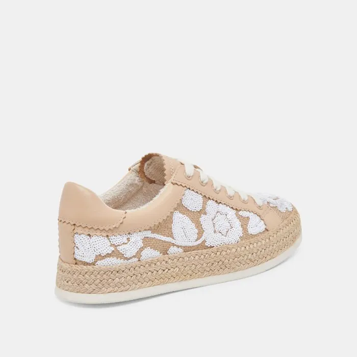 Dolce Vita Azalia Sneakers Natural Multi Floral Sequin Women Sneakers