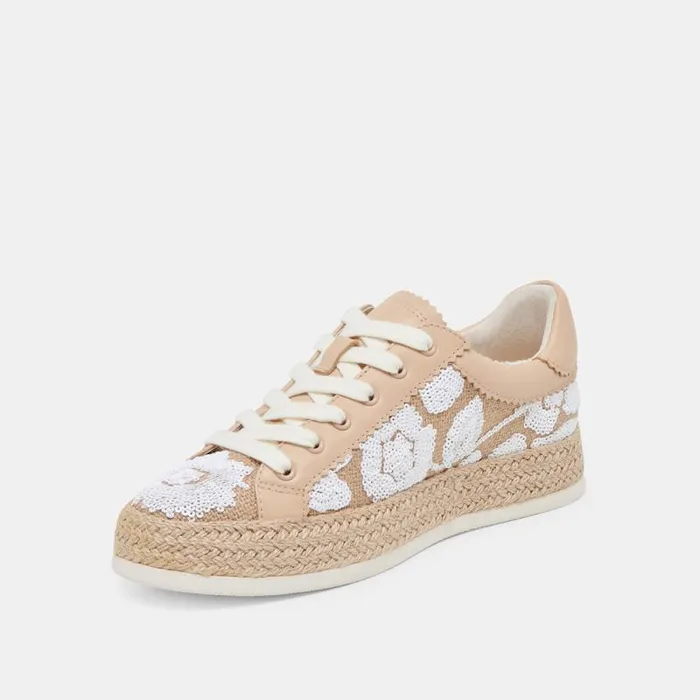 Dolce Vita Azalia Sneakers Natural Multi Floral Sequin Women Sneakers