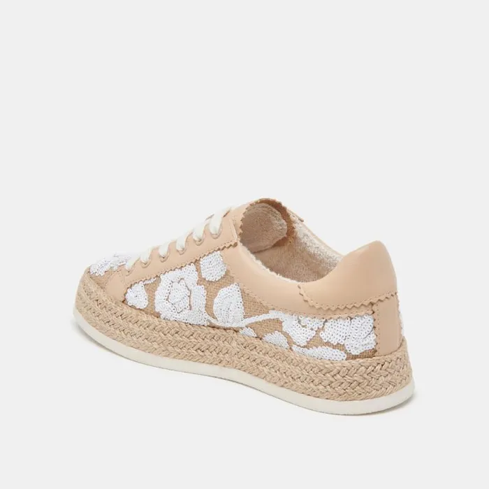 Dolce Vita Azalia Sneakers Natural Multi Floral Sequin Women Sneakers