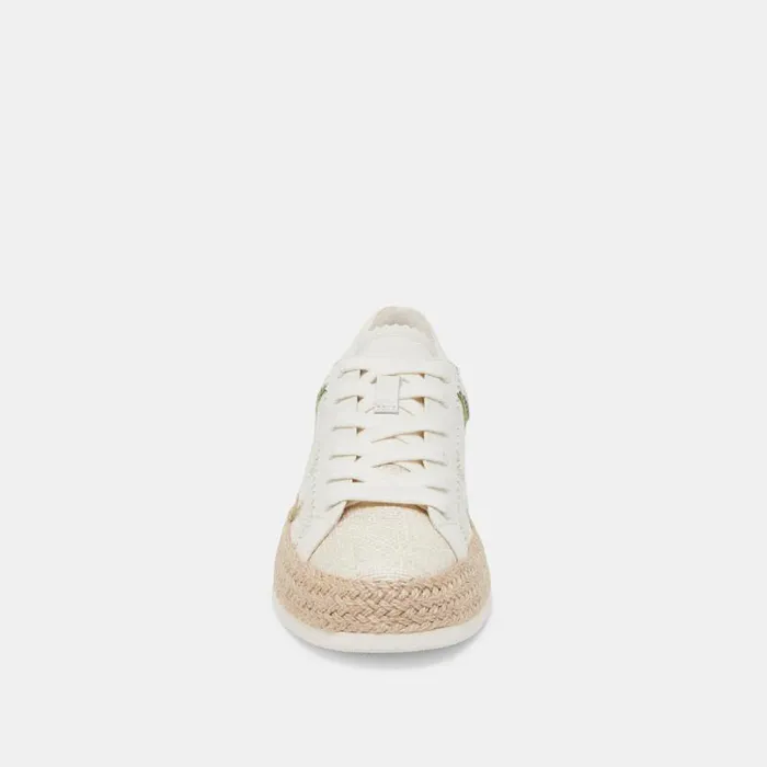 Dolce Vita Azalia Sneakers White Floral Raffia Women Sneakers