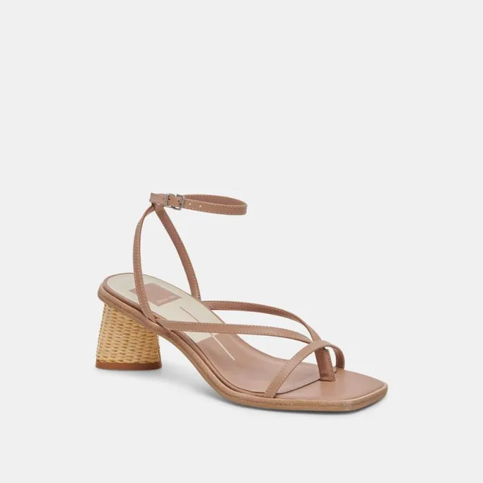 Dolce Vita Banita Wide Sandals Cafe Leather Women Heels
