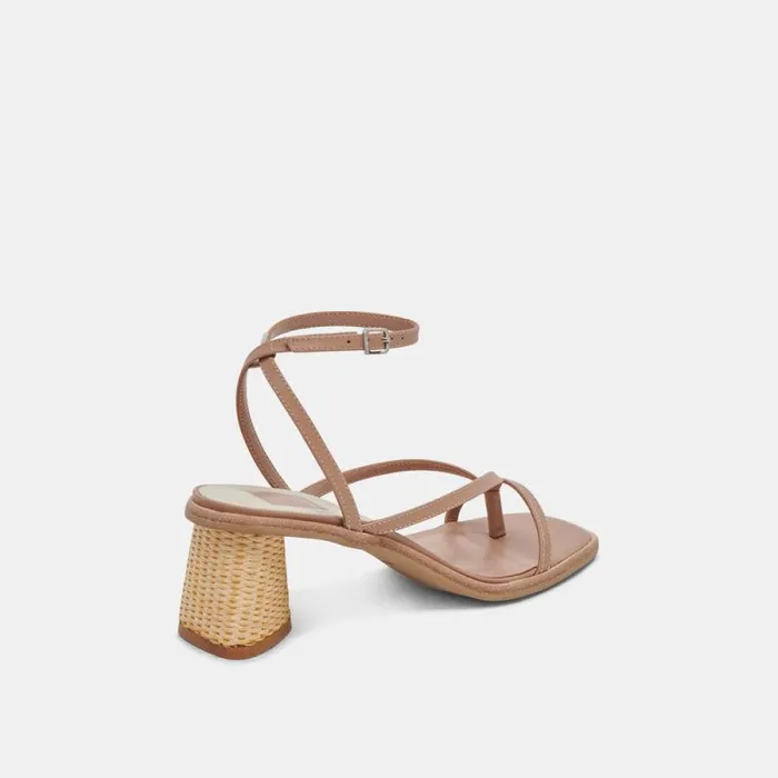 Dolce Vita Banita Wide Sandals Cafe Leather Women Heels