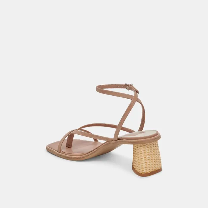 Dolce Vita Banita Wide Sandals Cafe Leather Women Heels