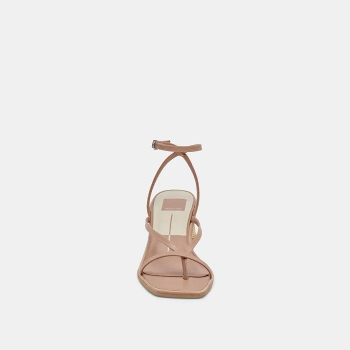Dolce Vita Banita Wide Sandals Cafe Leather Women Heels