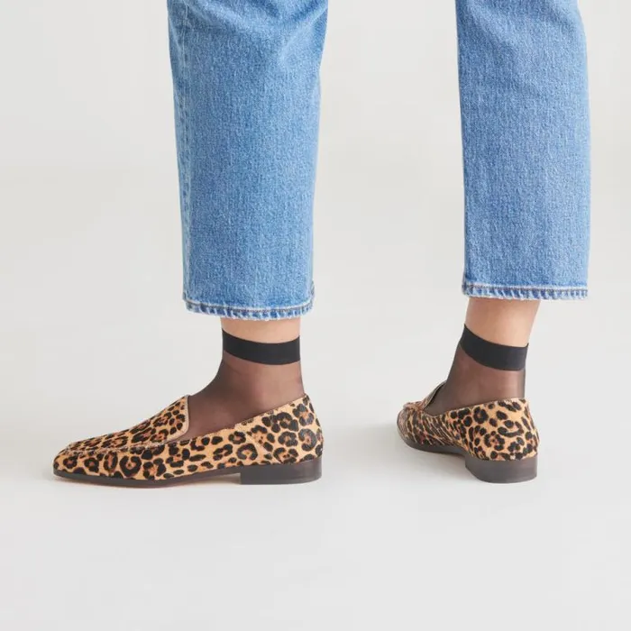 Dolce Vita Beny Flats Dk Leopard Calf Hair Women Flats and Loafers