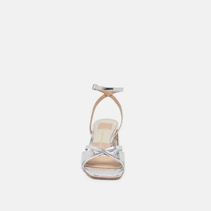Dolce Vita Blakly Heels Silver Distressed Leather Women Heels