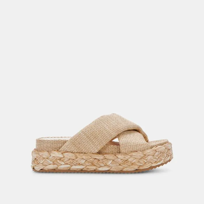Dolce Vita Blume Sandals Lt Natural Raffia Women Wedges