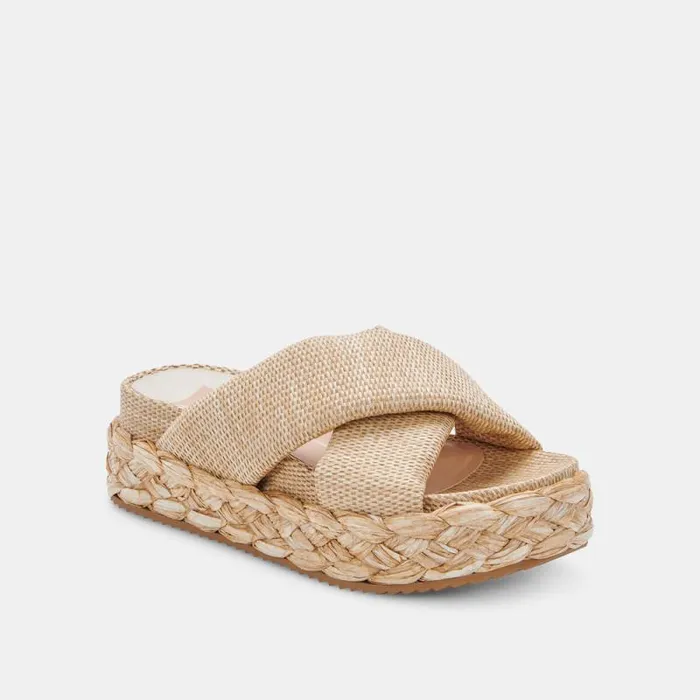 Dolce Vita Blume Sandals Lt Natural Raffia Women Wedges