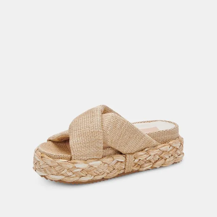 Dolce Vita Blume Sandals Lt Natural Raffia Women Wedges