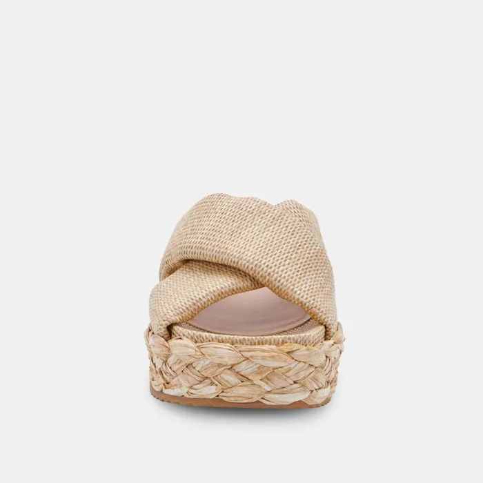 Dolce Vita Blume Sandals Lt Natural Raffia Women Wedges