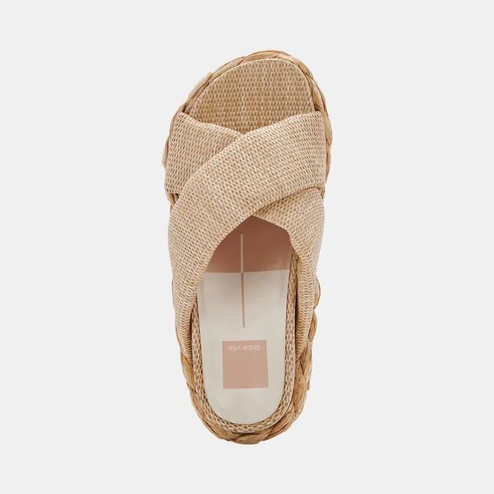 Dolce Vita Blume Sandals Lt Natural Raffia Women Wedges
