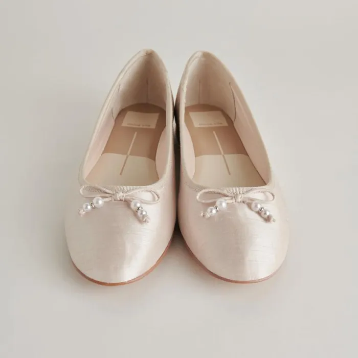 Dolce Vita Cacy Pearl Ballet Flats Vanilla Pearls Women Flats and Loafers