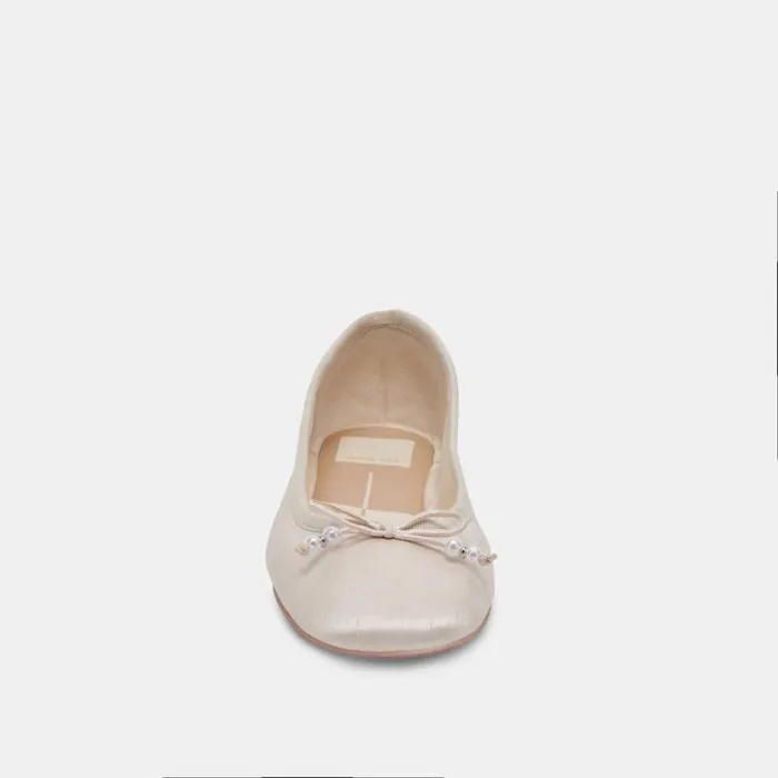 Dolce Vita Cacy Pearl Ballet Flats Vanilla Pearls Women Flats and Loafers