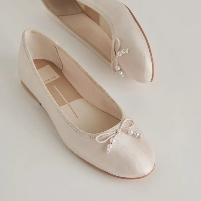 Dolce Vita Cacy Pearl Ballet Flats Vanilla Pearls Women Flats and Loafers