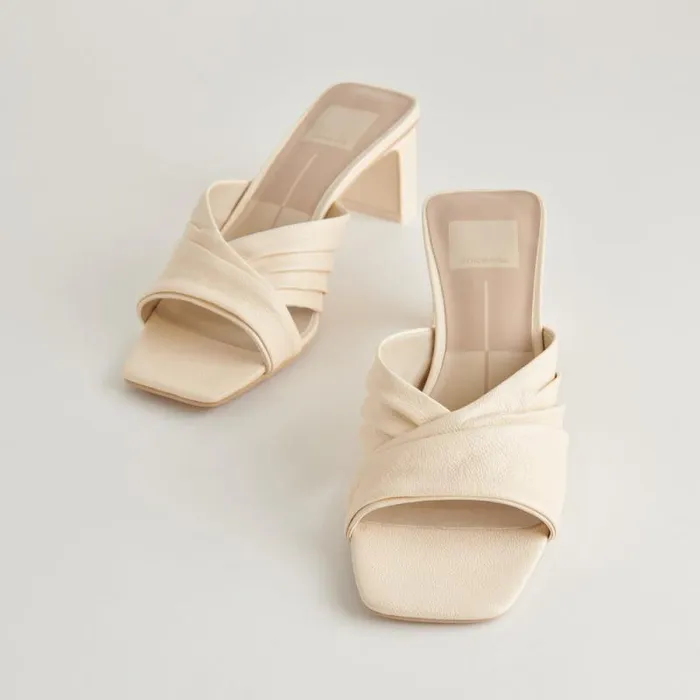 Dolce Vita Carlan Heels Bone Leather Women Sandals