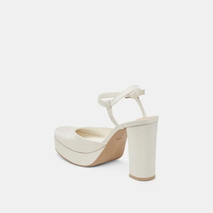 Dolce Vita Claud Heels White Satin Women Heels