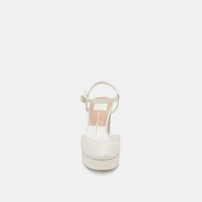 Dolce Vita Claud Heels White Satin Women Heels