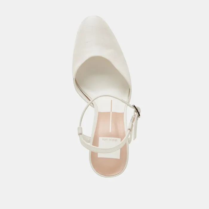 Dolce Vita Claud Heels White Satin Women Heels