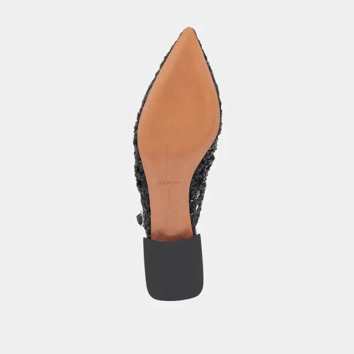 Dolce Vita Cyndi Flats Black Woven Women Flats and Loafers