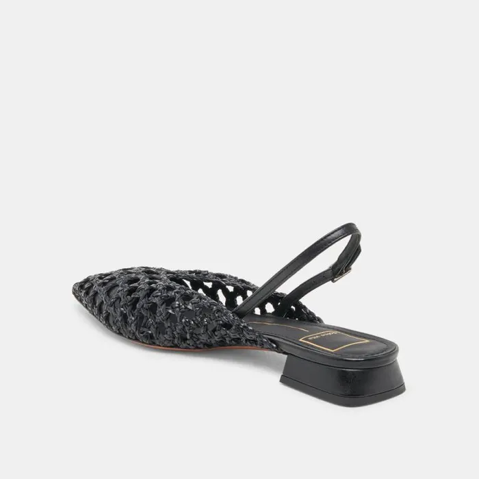Dolce Vita Cyndi Flats Black Woven Women Flats and Loafers