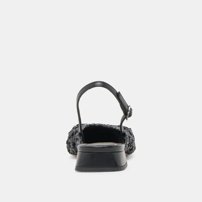 Dolce Vita Cyndi Flats Black Woven Women Flats and Loafers